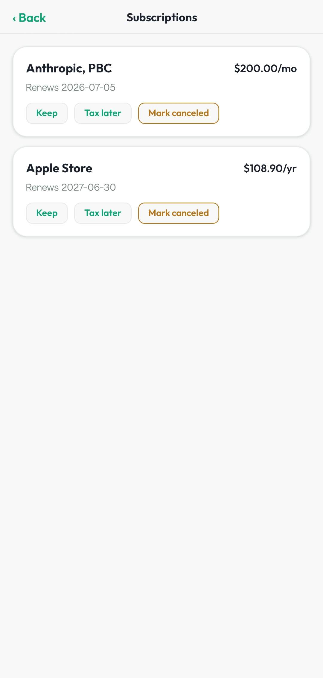 Subscriptions